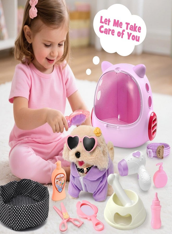 Cleboen 17pcs Robot Dog Toys for Girls Kids Boys 3-6, Realistic Interactive Robot Puppy Dog Plush Toys with Walk & Bark, Pretend Play Puppy Pet Care Playset, 3 4 5 6 Year Old Girl Birthday Gift Ideas - Image 5